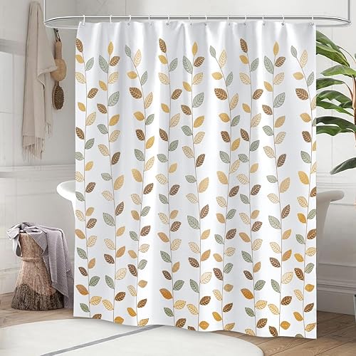 Miniatura 7 de Cortina de ducha de poliéster lavable con parte inferior ligera, de secado rápido, 72 x 72 pulgadas, con 12 ganchos