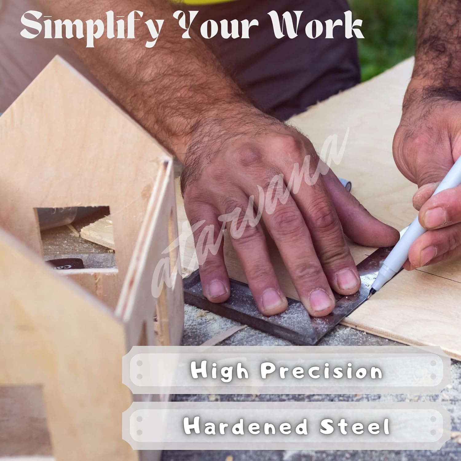 Machinist Square Set 2, 3, 4, 6 Inch, Atarvana Mechanical Steel High Precision Squares, Harden Carbon Steel, 90 Degree Wide Base, L-Type Right Angle Ruler Tool for Woodworking - Image 5