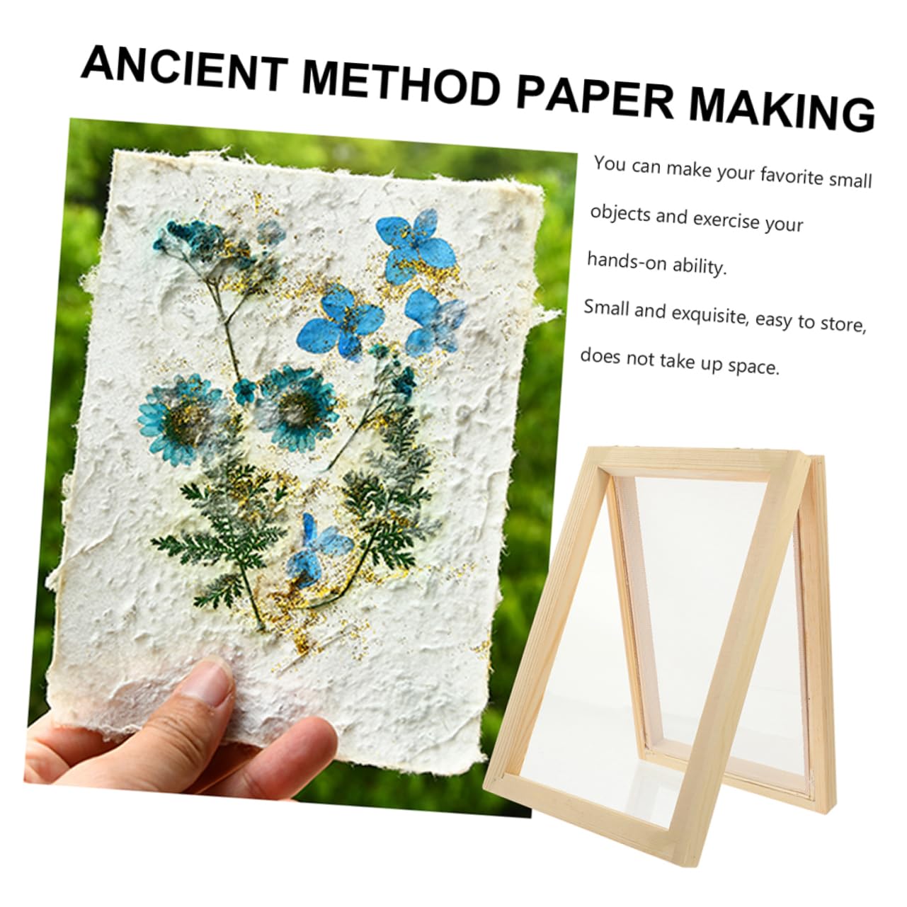 HAPINARY Wooden Paper Making Mould Frame 2pcs Frames for Boys and Girls' DIY Craft