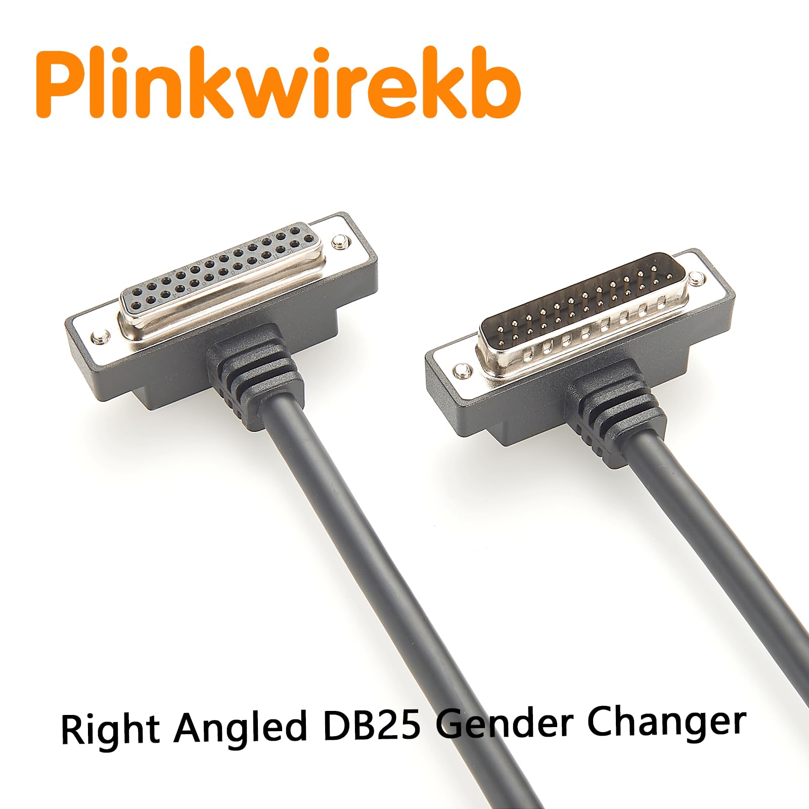 Cavo di prolunga DB25 maschio-femmina a basso profilo, angolato verso l'alto e verso il basso, connettore sottile DB25 pin Gender Changer ad angolo retto per stampante