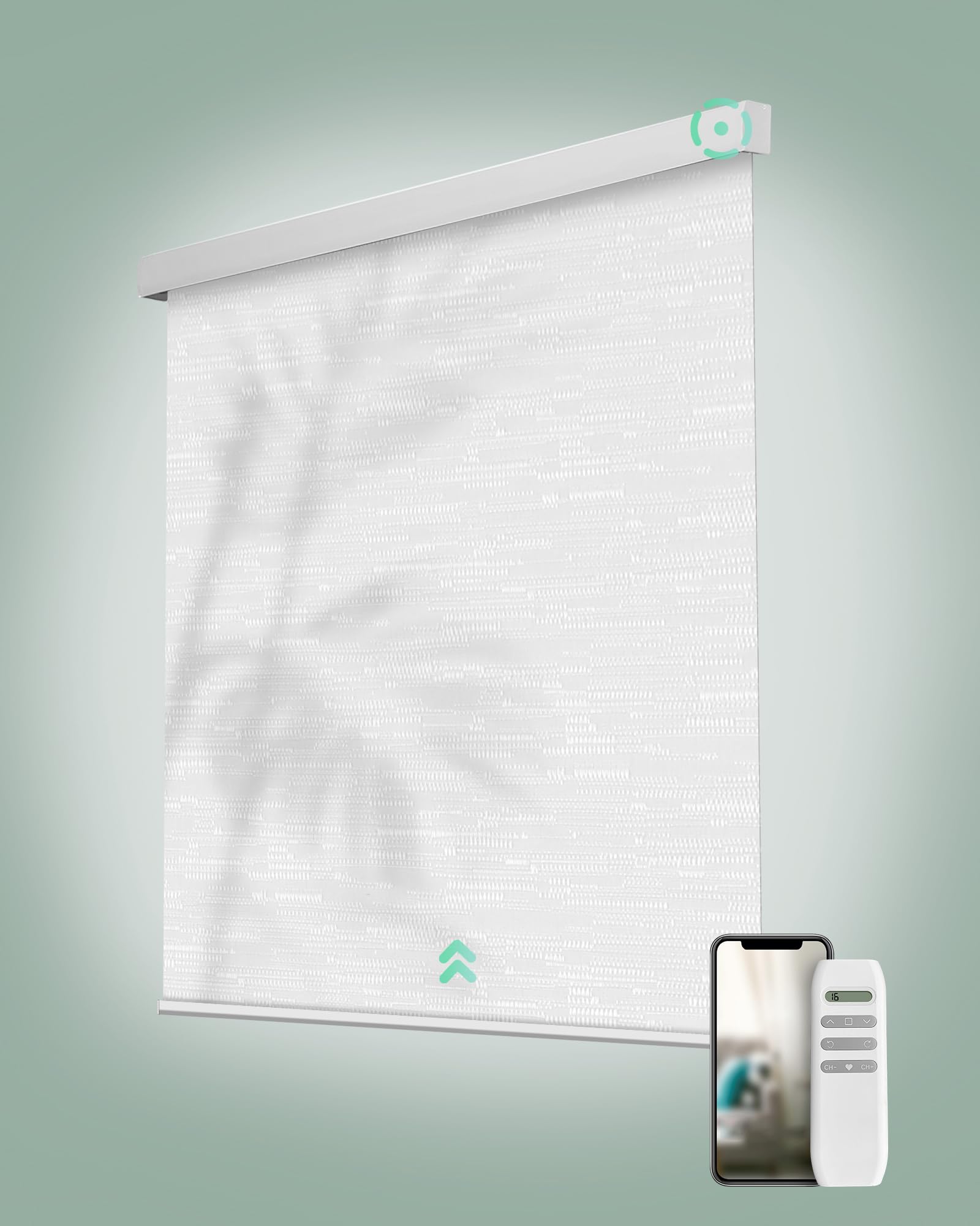 Yoolax Motorized Blinds with Remote, Light Filtering Smart Blinds for Windows Work with Alexa Google via Hub, Cordless Automatic Roller Shades(1－White)