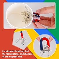 Vista 3 de Science Magnet Kits for Kids: Educational Magnet Science Projects Experiment Tools Physics Lab Kits Includes Bar/Ring/Horseshoe/Compass/Iron Powder