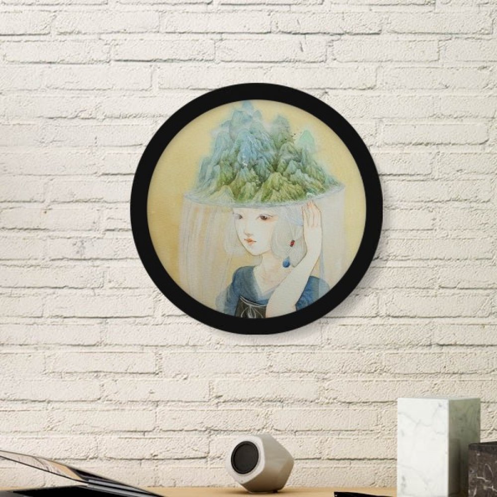 Peintures chinoises antiques en cadre rond noir pour créer une ambiance zen dans votre chambre