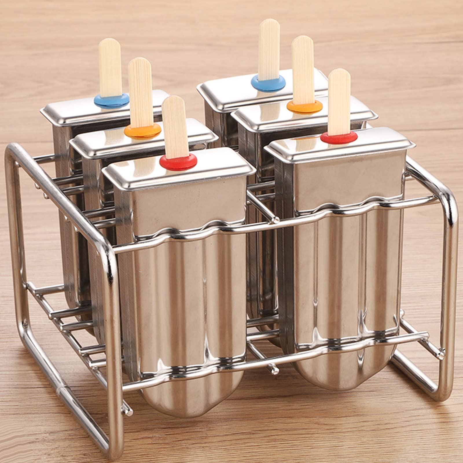 Moldes de acero inoxidable for paletas helado, soporte for palitos(Multicolor)