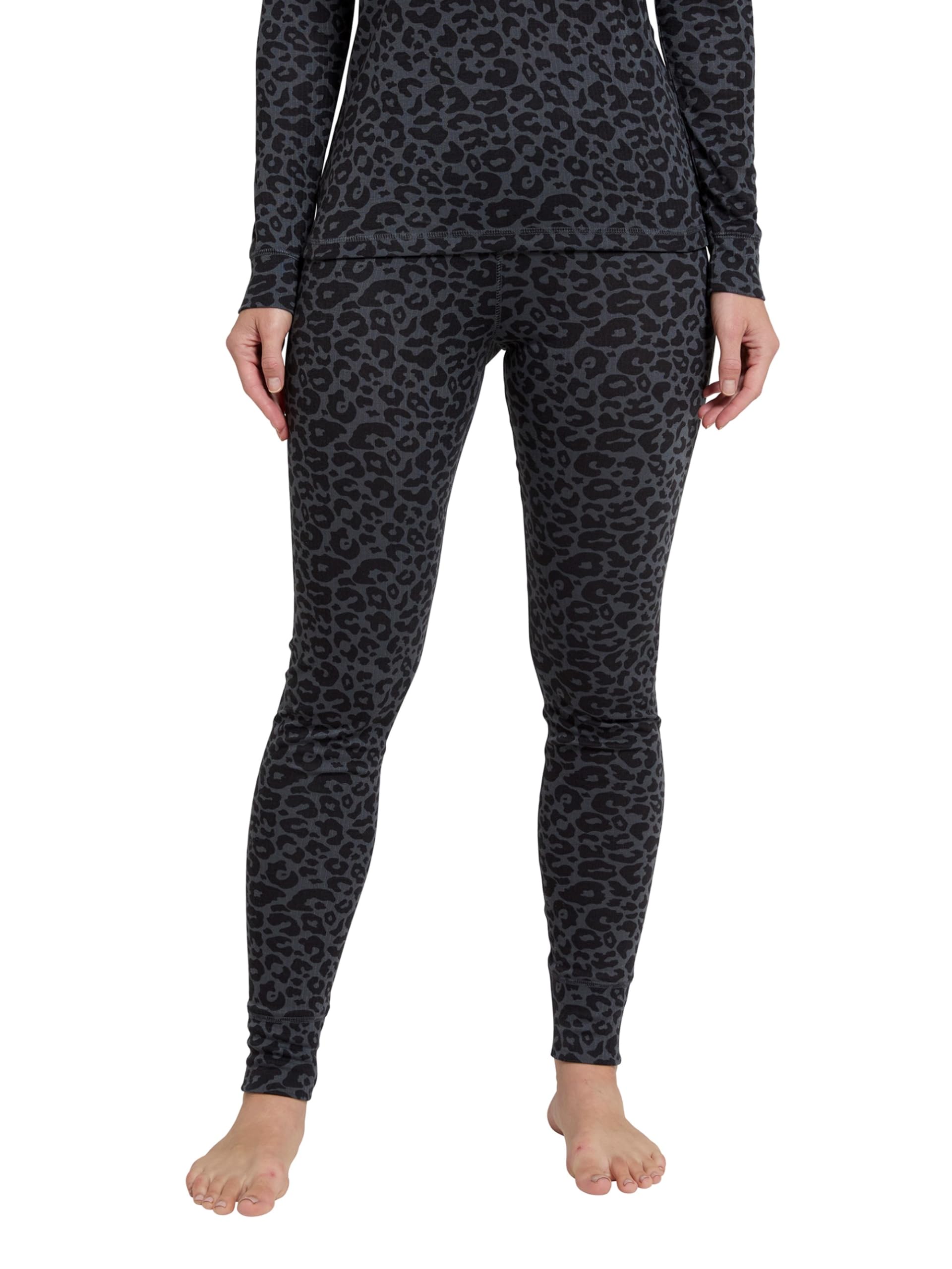 Mountain Warehouse Talus Printed Womens Thermal Leggings - Lightweight, Moisture Wicking & Breathable Trousers - Best for Autumn, Winter, Camping, Outdoors & Hiking Grey (Printed) Women's Size 10