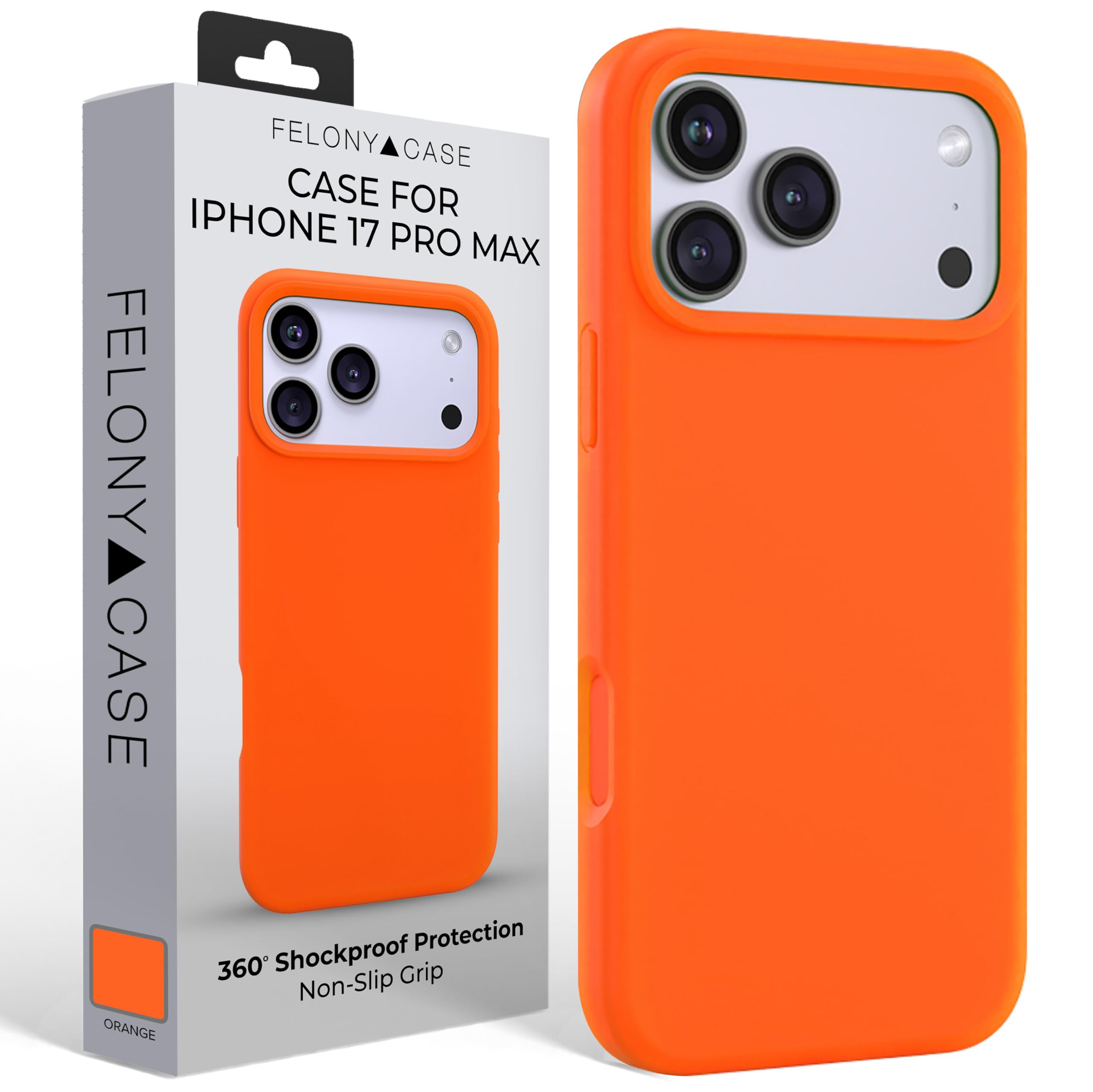 FELONY CASE for Apple iPhone 17 Pro Max - Neon Orange Silicone