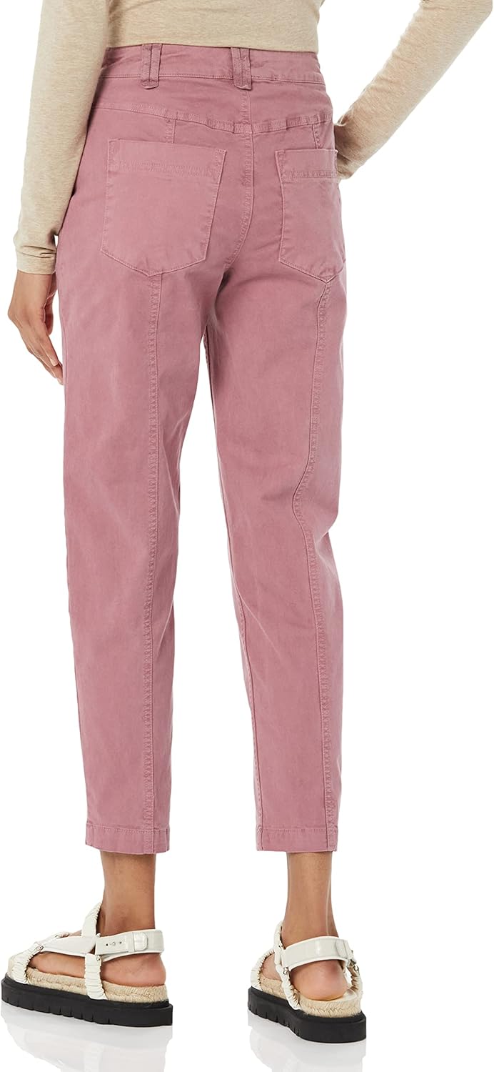 amazon essentials women's stretch chino utility detail pant (previously goodthreads) 14 mauve