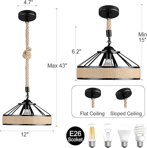 Miniatura 3 de Lámpara colgante de cristal transparente para isla de cocina, 1 luz moderna de madera, accesorio colgante de techo grande de 12 pulgadas para