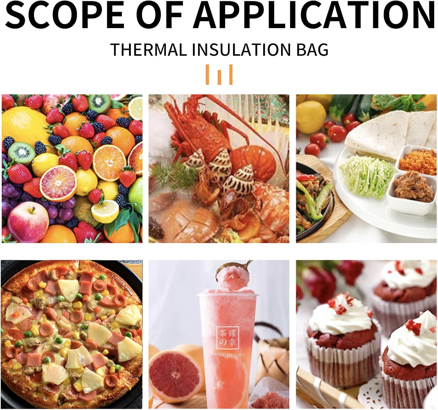 Insulated Grocery Bag, Food Pizza Delivery Bag ,Cooler Bags Reusable Shopping Box Tote for Frozen and Hot Food（XXL） : Industrial & Scientific