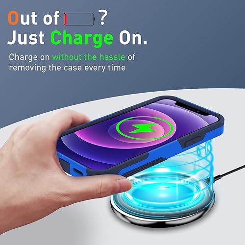 Miniatura 6 de Xmon Funda para iPhone 11, resistente y resistente con clip para cinturón, a prueba de golpes, protector de pantalla de vidrio templado + protector