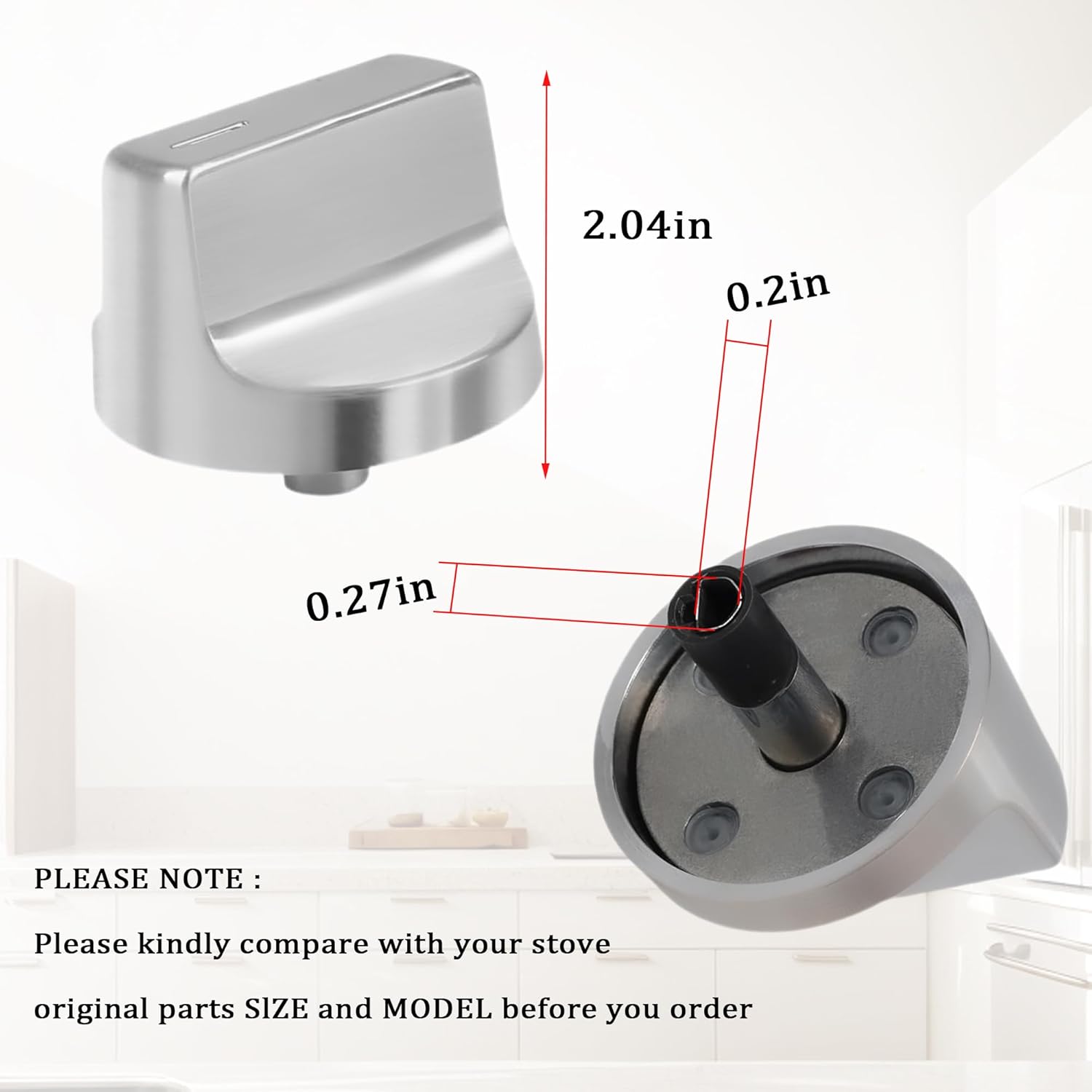 W11517334 Range Knobs Fit for Whirlpool Stove Knobs Replacements, WEG745H0FS0 WEG515S0FS0 Compatible with Whirlpool Gas Stove Knobs Parts Stove Top Burner Control Knobs 5 Pcs