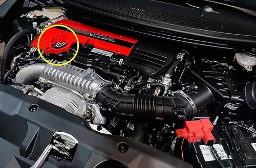 Miniatura 7 de Xotic Tech - Tapa de combustible para tanque de llenado de aceite de motor, patrón de dedo medio de aluminio, compatible con Honda y Acura (negro)