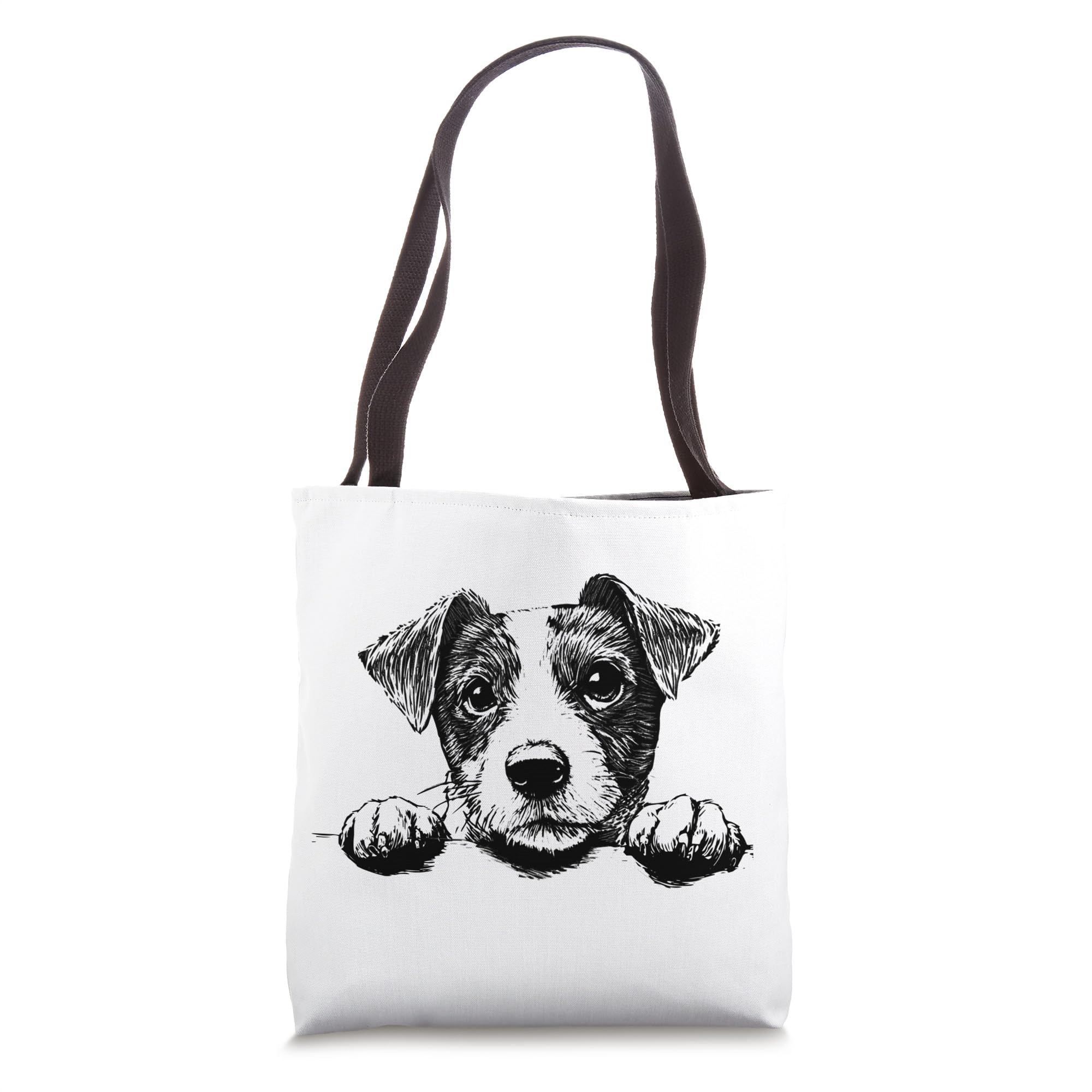 Funny Retro Vintage Logo Happy Face Jack Russell Terrier Tote Bag