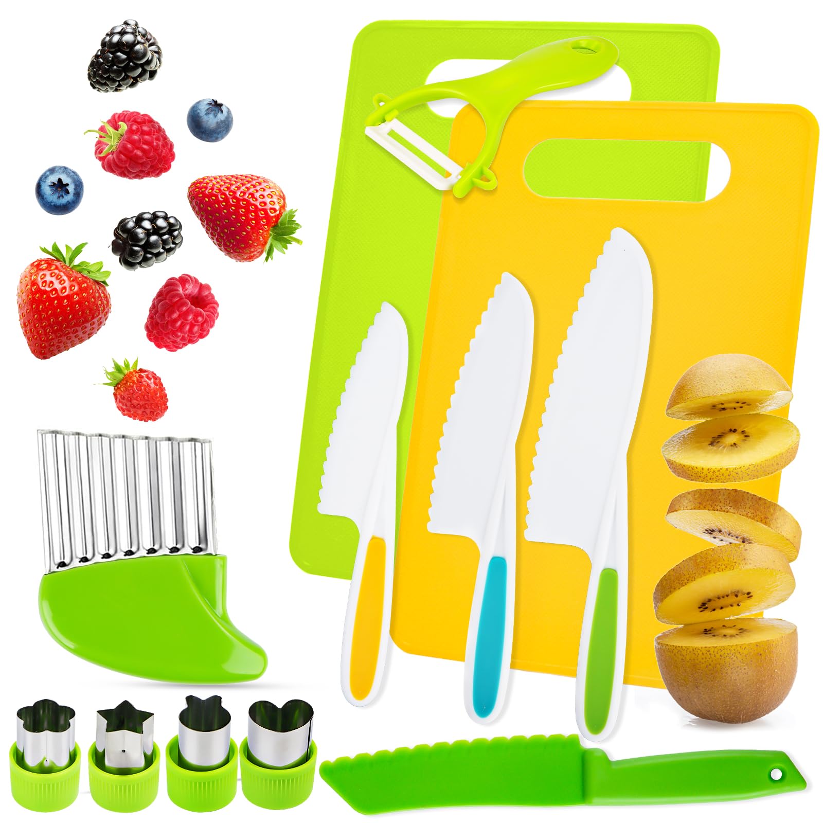 Kit 29 Pièces Couteau Cuisine Enfant Sécurité Montessori - Couteaux Et Planches à Découper Pour Apprendre à Cuisiner