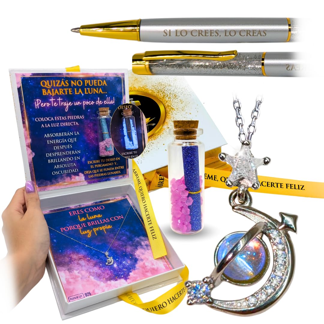 Lidia Pasalodos Collar Plata Mujer - PLATA DE LEY 925 - Cadena Plata Mujer - Gargantilla Plata Mujer - Colgantes Mujer Plata - Colgante Plata Mujer - Collar Mujer Plata - Colgante Luna - Collar Luna