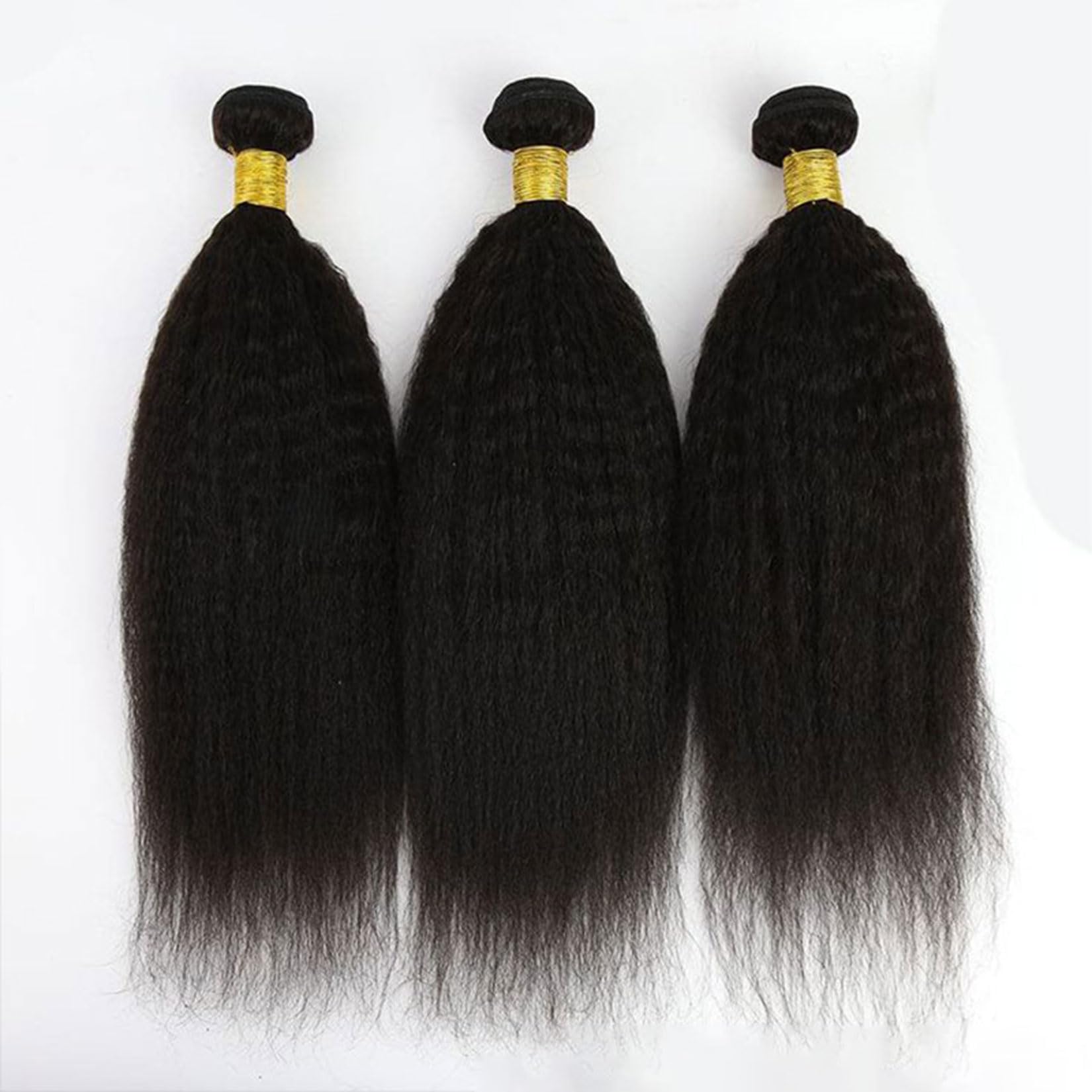 Bundle di capelli umani lisci e kinky, bagnati e mossi, 1 bundle