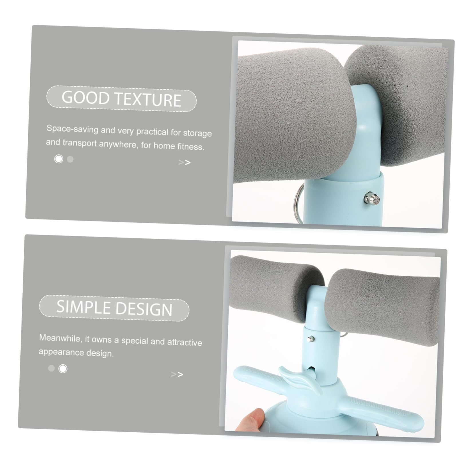 Dispositivo Para Abdominales Ventosa Ergonómico, Barra Práctica Para Sentarse, Accesorio De Ejercicio Portátil Para Casa, Color Azul Maca, Asistencia Para Flexiones y Entrenamiento Abdominal