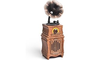 Gramophone Phone Speaker: Retro Bluetooth Radio with Bass and FM Tuner