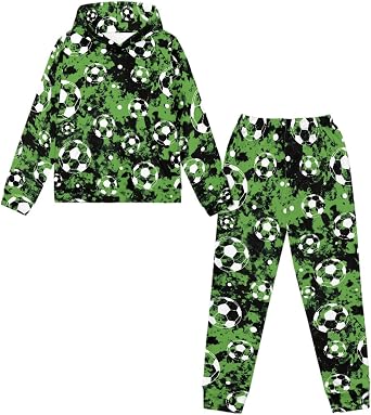 Unisex 2 Piece Outfits Hoodie Sweatsuit Sets for 5-12Y Boys Girls Oversized Sweatshirt and Baggy Fall