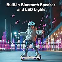 Vista 2 de Kids Scooter with Bluetooth Speaker & Corlorful LED Lights, Dual 250W Motor 7.5 Mph Speed, Gifts for All Ages