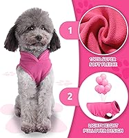 Vista 7 de PETCARE Suéter pequeño para perros y gatos, chaleco de forro polar suave con anilla en O para correa para otoño e invierno, abrigo cálido