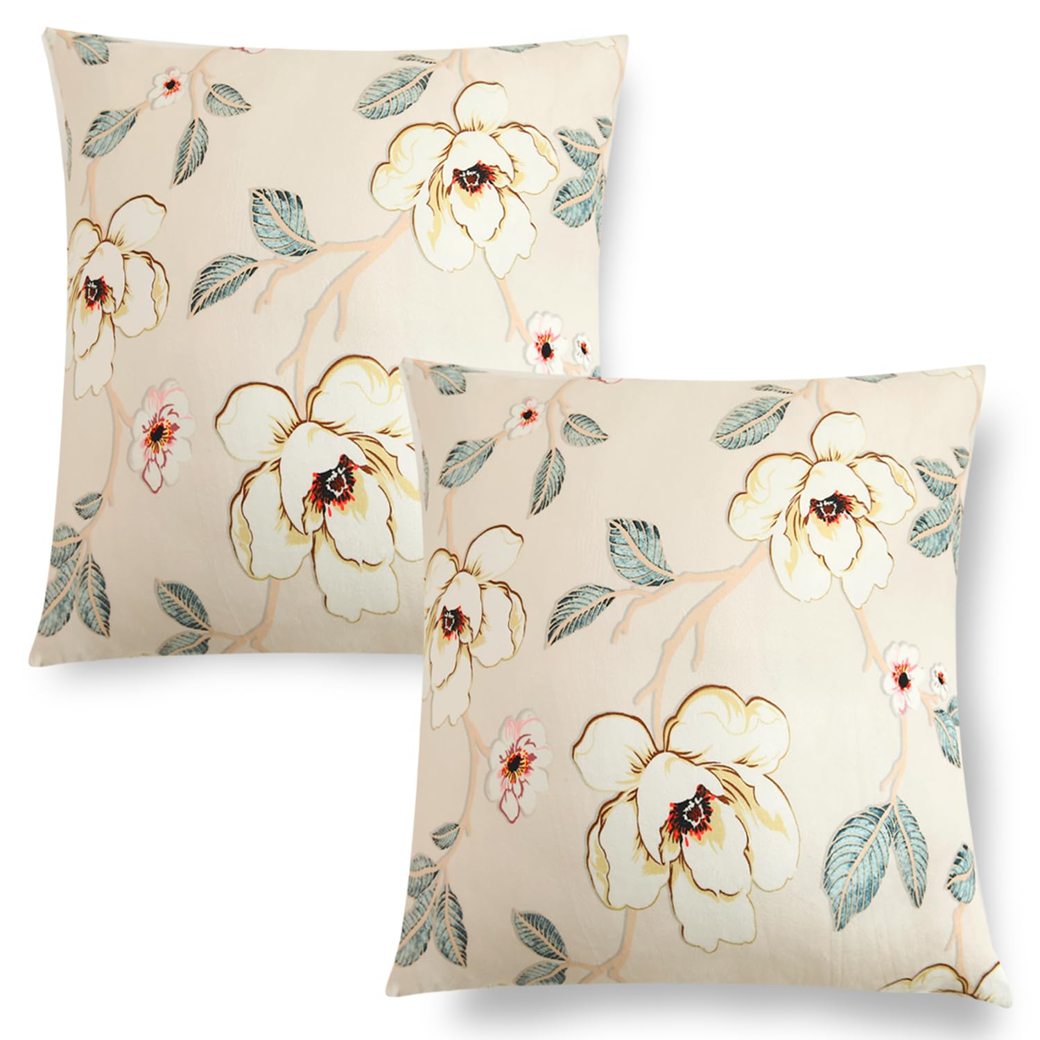 Velvet Cushion Covers - Amber Serene Flora -11