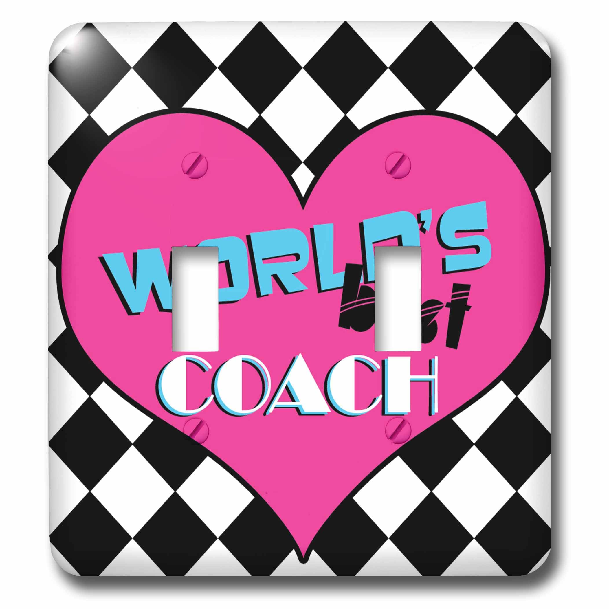 Interrupteur à baïonnette Worlds Best Coach rose multicolore 3dRose LSP_25413_2