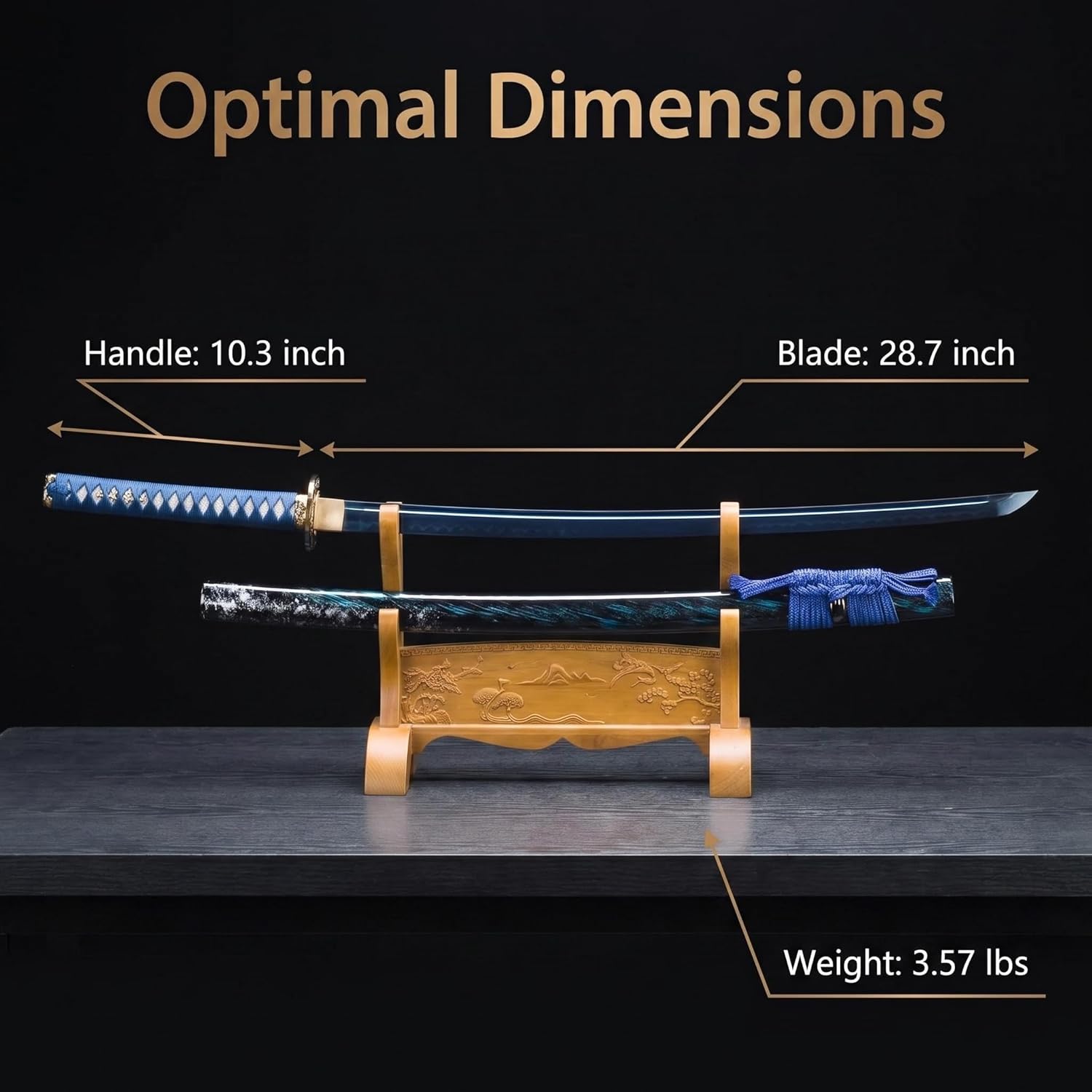 Katana Sword, Handmade Samurai Sword 9260 Spring Steel - Plum Blossom Design, Full Tang & Clay Tempered - Ideal for Training, Practice, Collection & Gift Giving