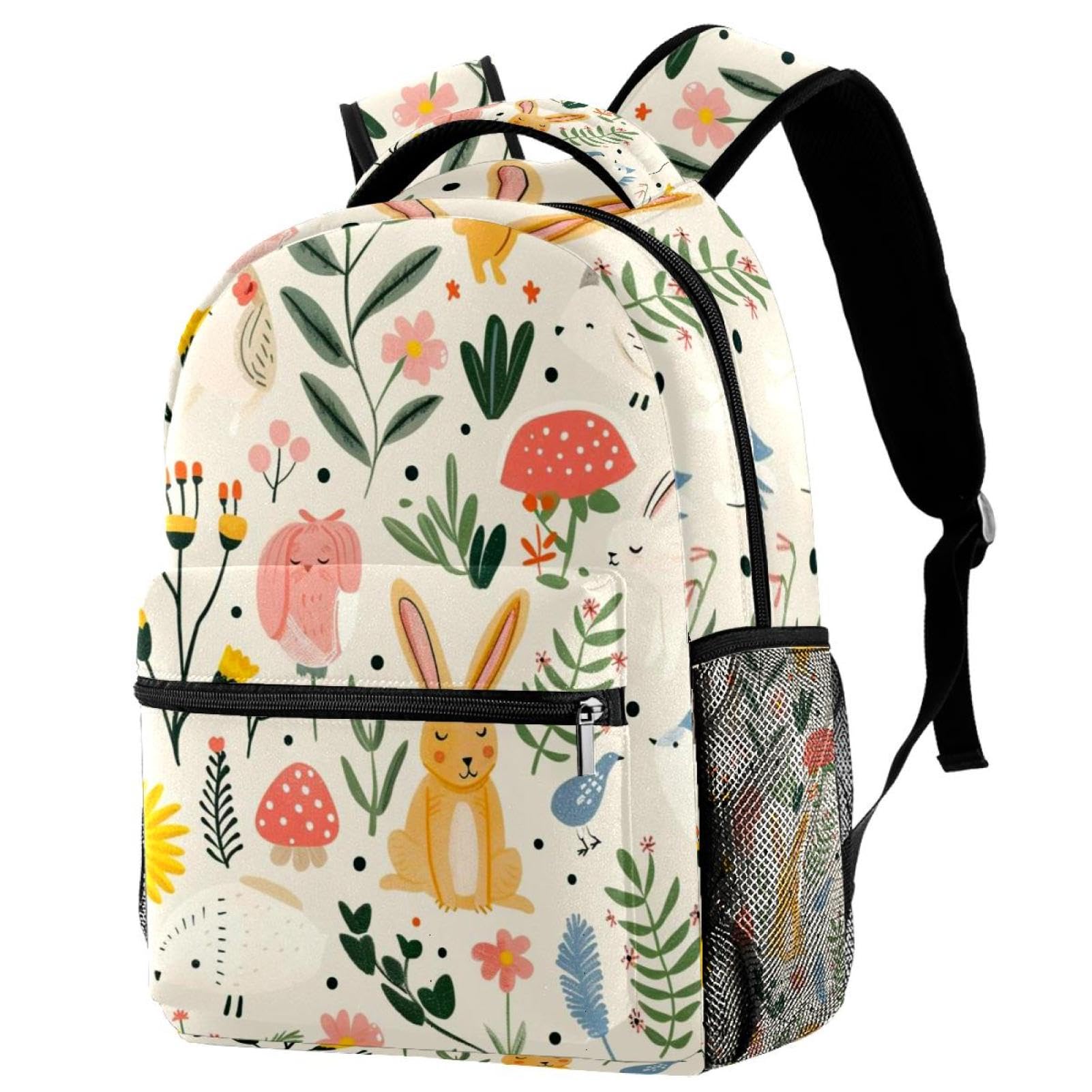 Sac à dos d'école multicolore avec porte-bouteille pour campus