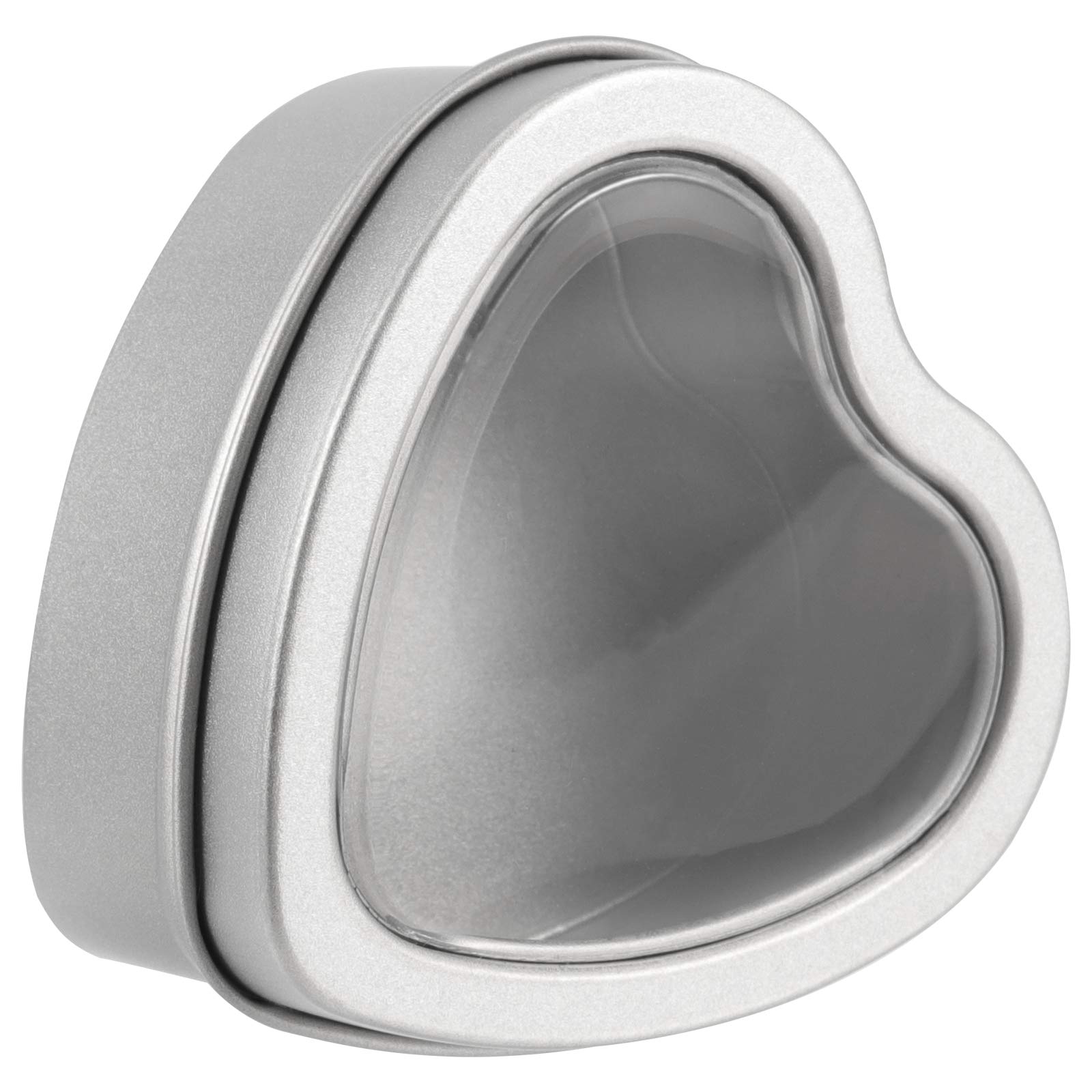 40 sztuk metalowych puszek 59 ml, puste puszki na świece z przezroczystymi pokrywkami okiennymi, metalowe puszki w kształcie serca, pojemniki na świece, pojemniki na świece, cukierki, prezenty