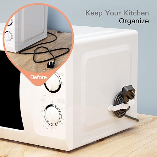 Miniatura 6 de PZOZ Paquete de 4 organizadores de cables para electrodomésticos agrupadores de cables de cocina soporte de bobinador mezclador licuadora cafetera