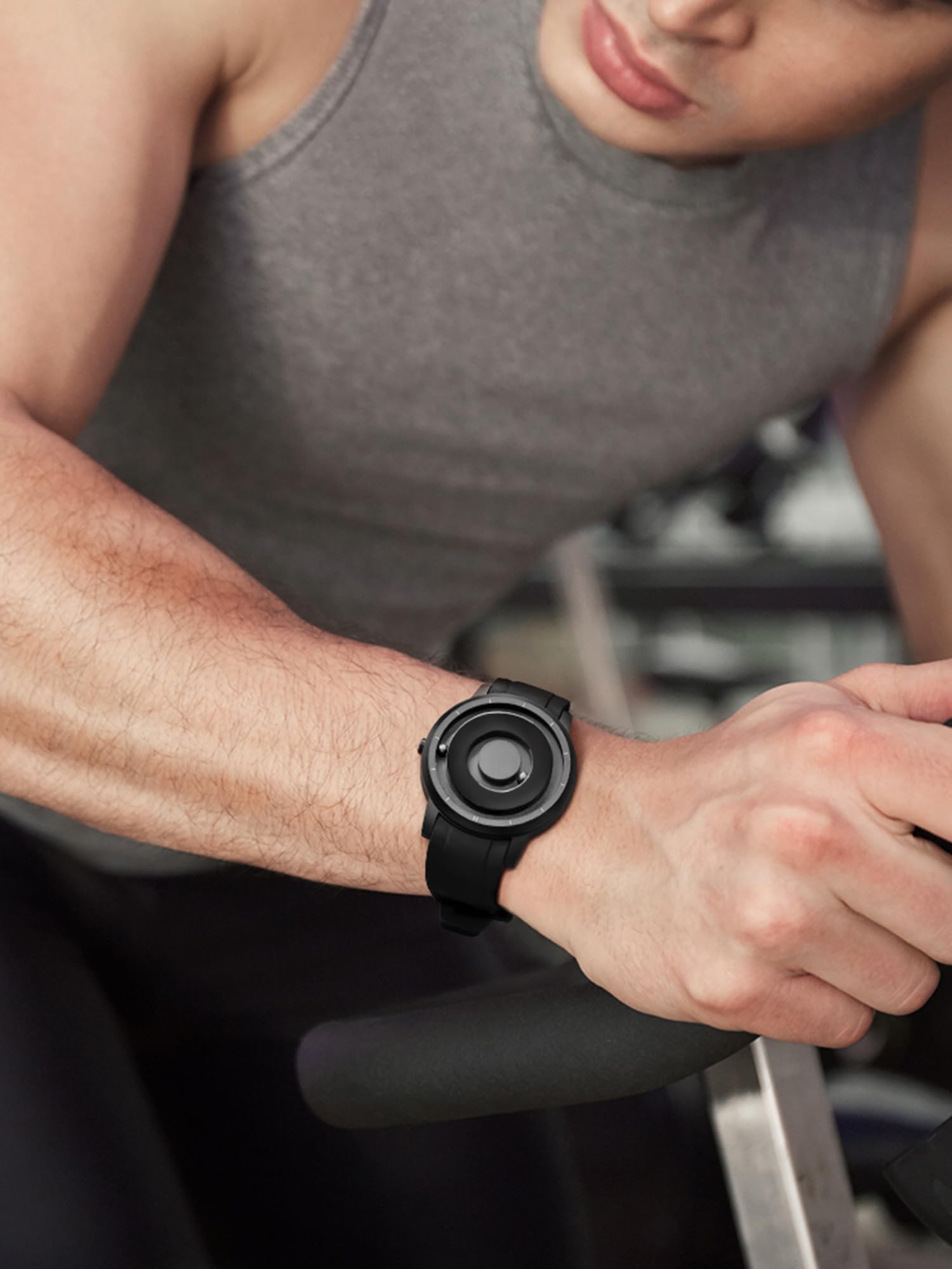 EUTOUR Magnet Uhr Herren Designer Uhren Schweiz Quarz 5ATM 40mm | Kein Glas, Keine Zeiger, Die Zeit wird durch zwei Magnetkugeln angezeigt: äußere Kugel für Minuten, innere für Stunden