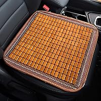 Vista 2 de Maricome 2 cojines de asiento de bambú para silla de verano, cojín de asiento de coche, transpirable, antideslizante, tamaño 17.7 x 17.7 in
