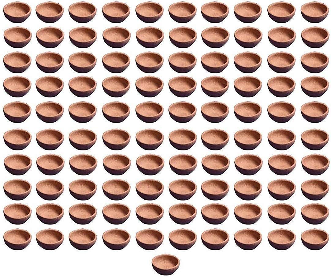 Clay Diya for Puja, Mitti Diya Deepak for Diwali Decoration, Traditional Diya for Home Office Decoration Pack of 101(101)