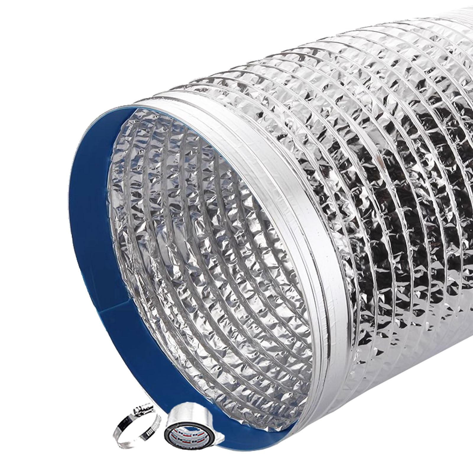Aluminium-Kanäle ， Isolierter Lüftungskanal, Luftkanal zur Entlüftung von Küche und Bad, Verstellbarer Abluftkanal for Heizen und Kühlen(5m 120mm)