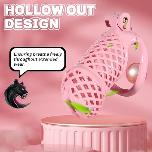 Miniatura 12 de Jaula de castidad masculina, dispositivo de castidad pequeño con anillos de 5 tamaños y sonido uretral para hombre, equipo de bondage, equipo y Negro