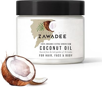 Zawadee Extra Virgin Coconut Oil 160ml   Cold Pressed & Unrefined   100% Pure Coconut Oil for Hair & Skin   Natural Moisturising Oil for Dry Skin, Scalp & Hair Care