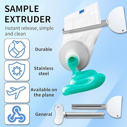 Miniatura 3 de Exprimidor de pasta de dientes, llave exprimidora de tubo de metal, escurridor manual de tubo de pasta de dientes para pintura, crema, cosmética y