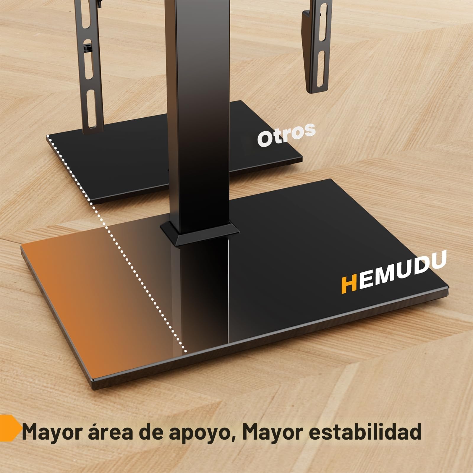 Soporte Universal para TV, Sobremesa Soporte de TV para Pantallas de LCD LED de 27 a 55 Pulgadas, Soporte con Base de Vidrio Templado y Gestión de Cables, VESA 400 x 400 mm
