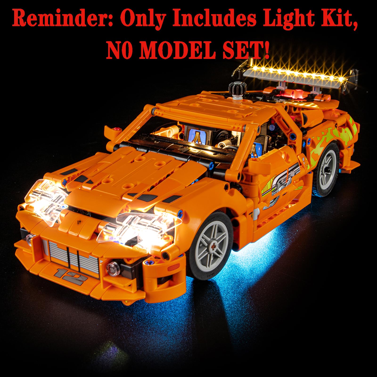 DEFLOW SUPRA QUATTRO M 4フィンセット M MENZAVA LED Light Set Compatible with Lego 42204 Fast and Furious