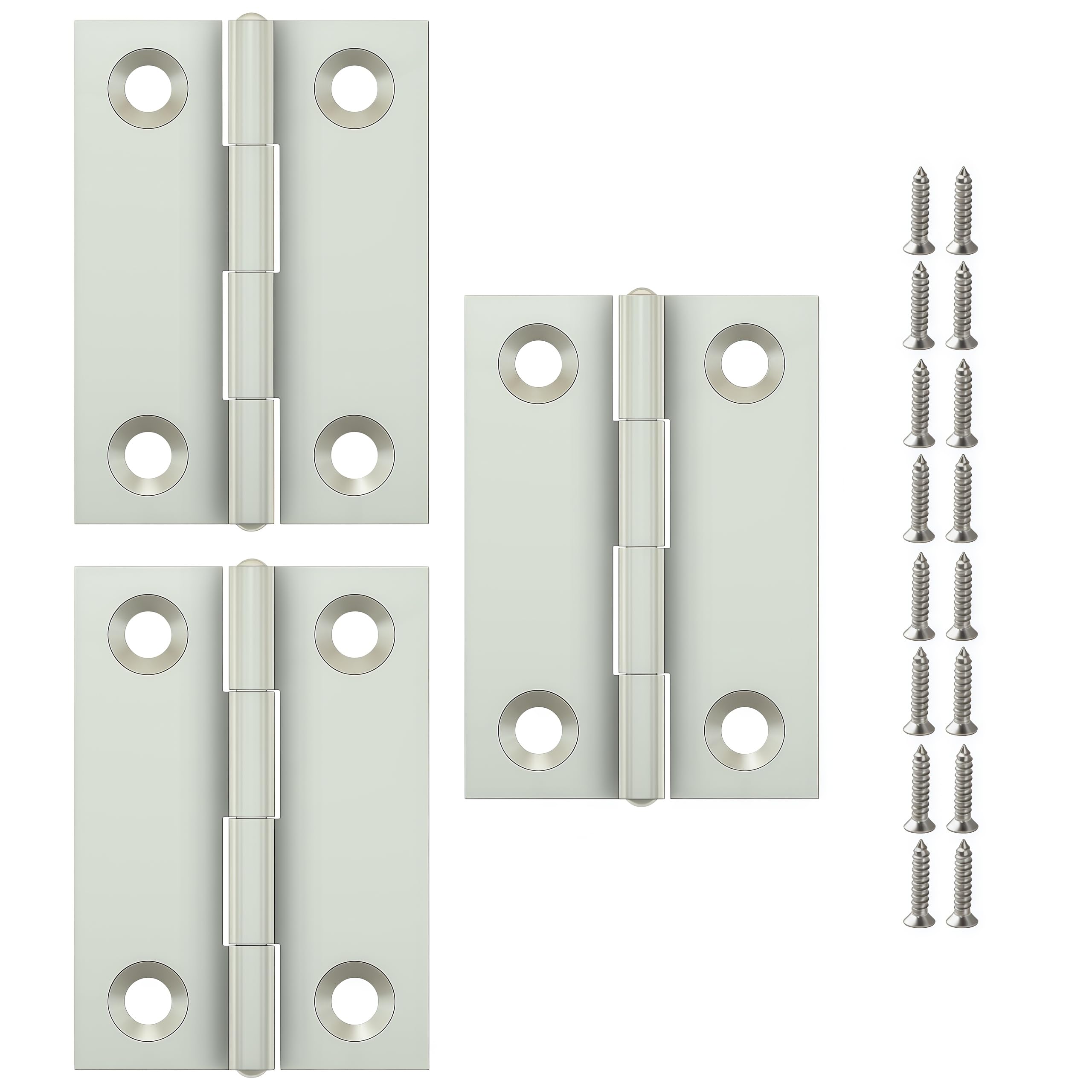Vbnexyr Regular 3 Pack Of Stainless Steel Folding Hinges For Cabinets Casement Hinges And Door/Window Hardware With Screws 44 * 31 * 1.0Mm (4 Hole Steel Core)
