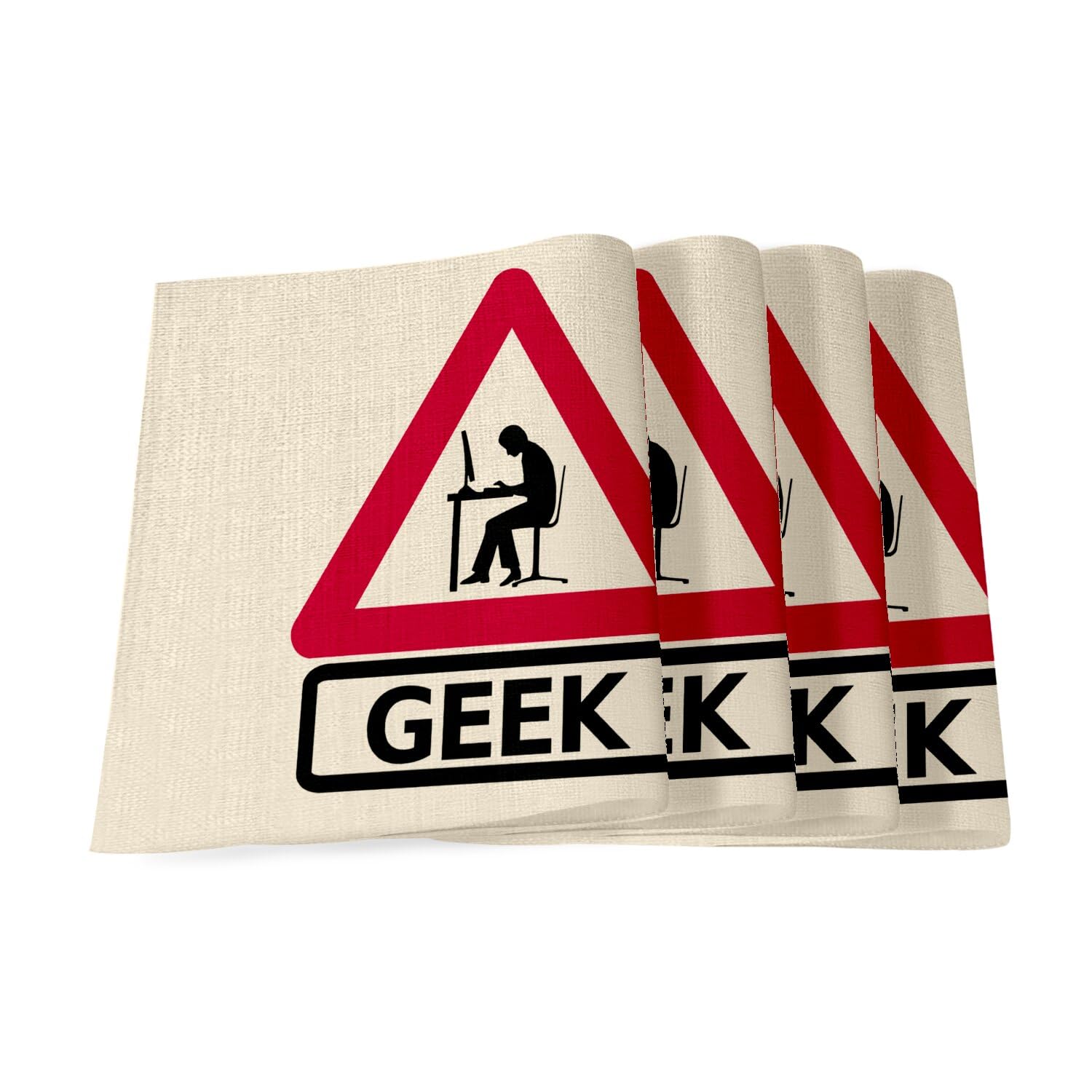 Sets de table en lin anti-tache grand format pour geek et joueur