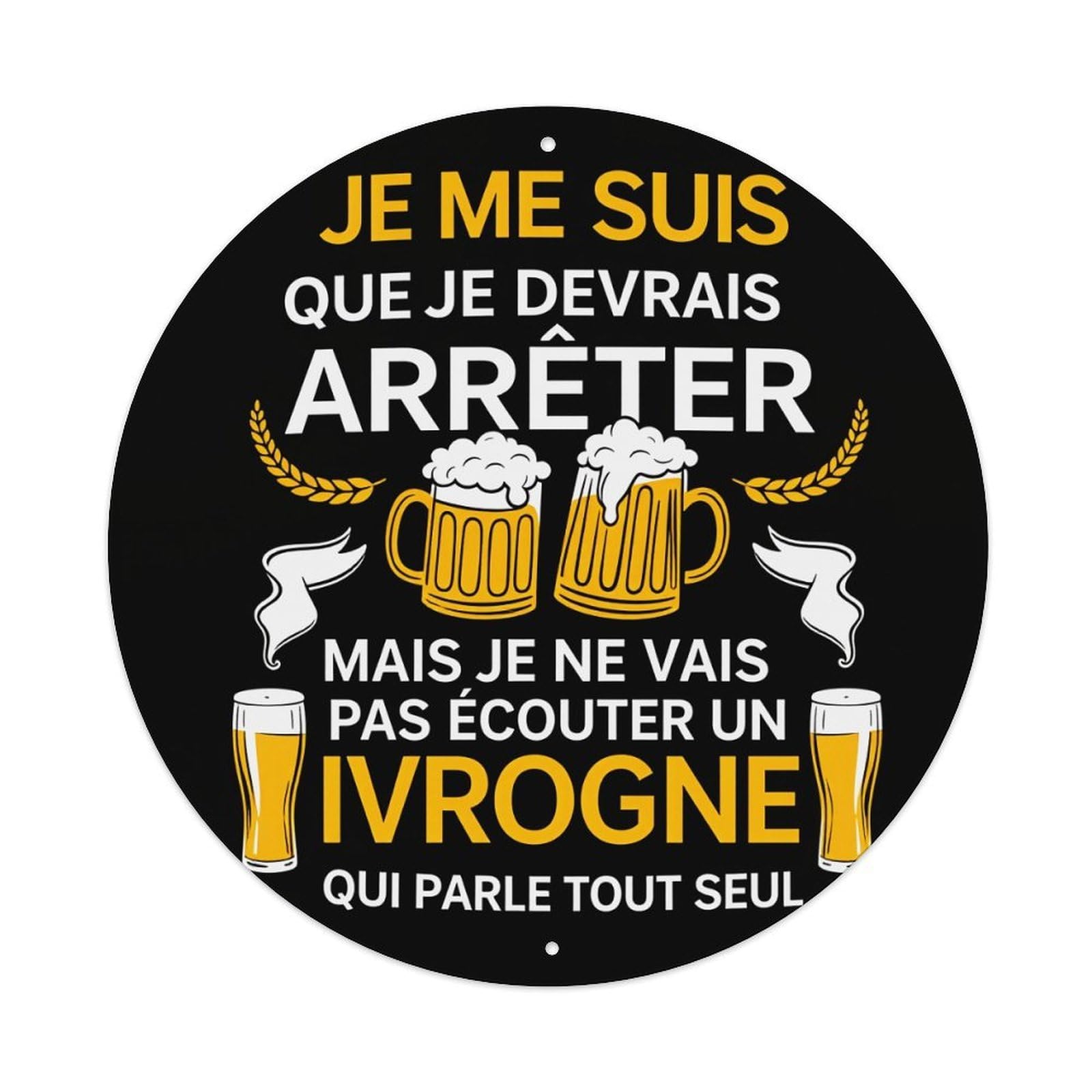 Beer Mugs Wheat Wings Text Metal Tin Sign Vintage Garden Bedroom Cafe Bar Man Cave Home Wall Decor Metal Poster 8x8 inches