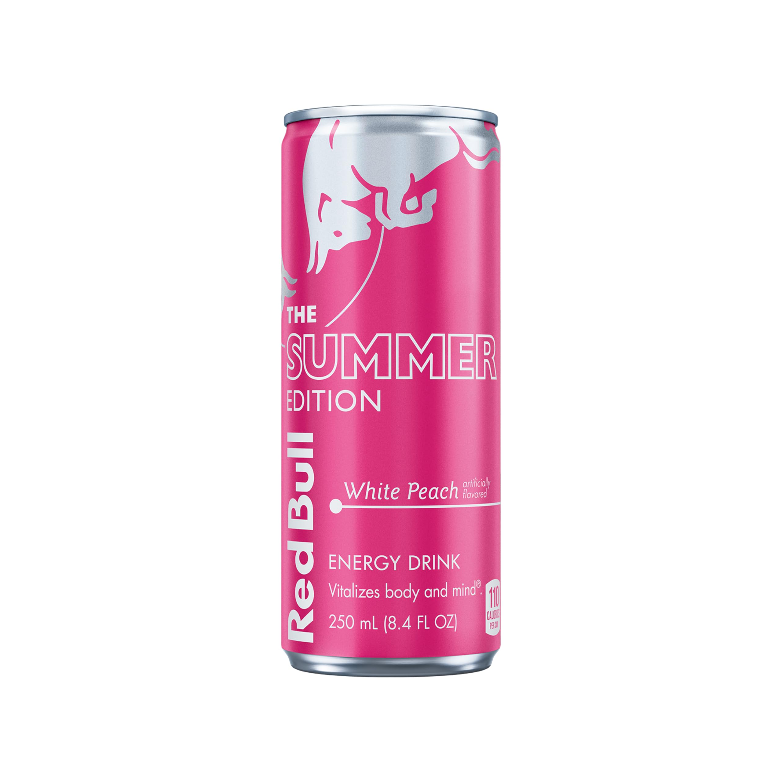 Red Bull Peach Edition Energy Drink, White Peach, 8.4 fl. oz. can, with 80mg Caffeine, Taurine & B Vitamins