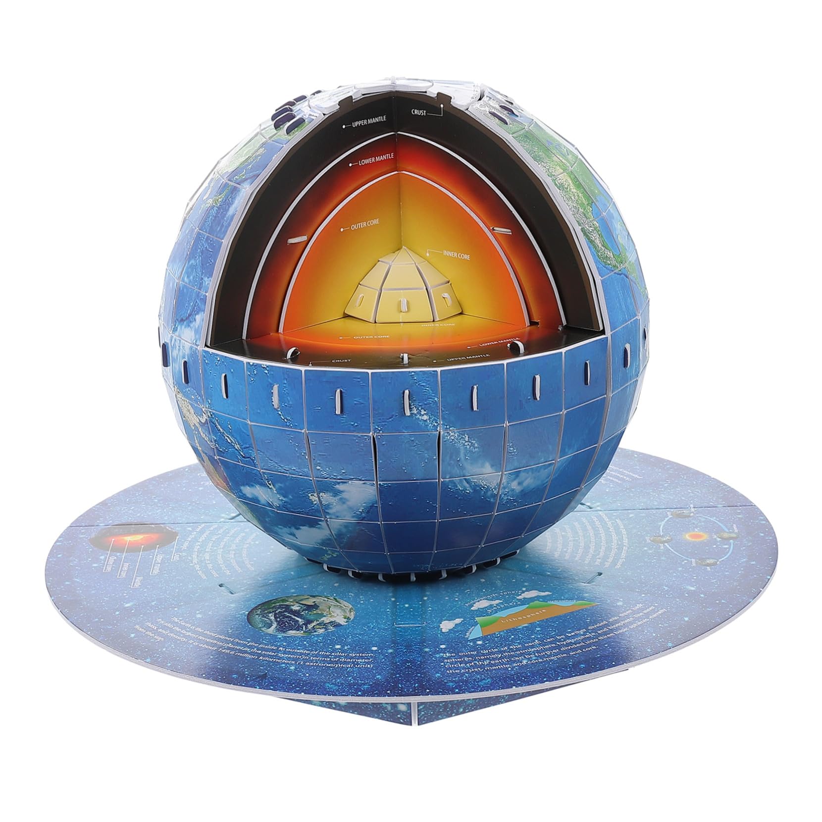 Puzzle 3D Structure Terre Globe DIY Éducatif 1 Set Papier Bleu | Activités Manuelles pour Filles 10 à 12 Ans, Décoration Maison, Anniversaire, Garçon et Filles, Garçons et Adolescentes
