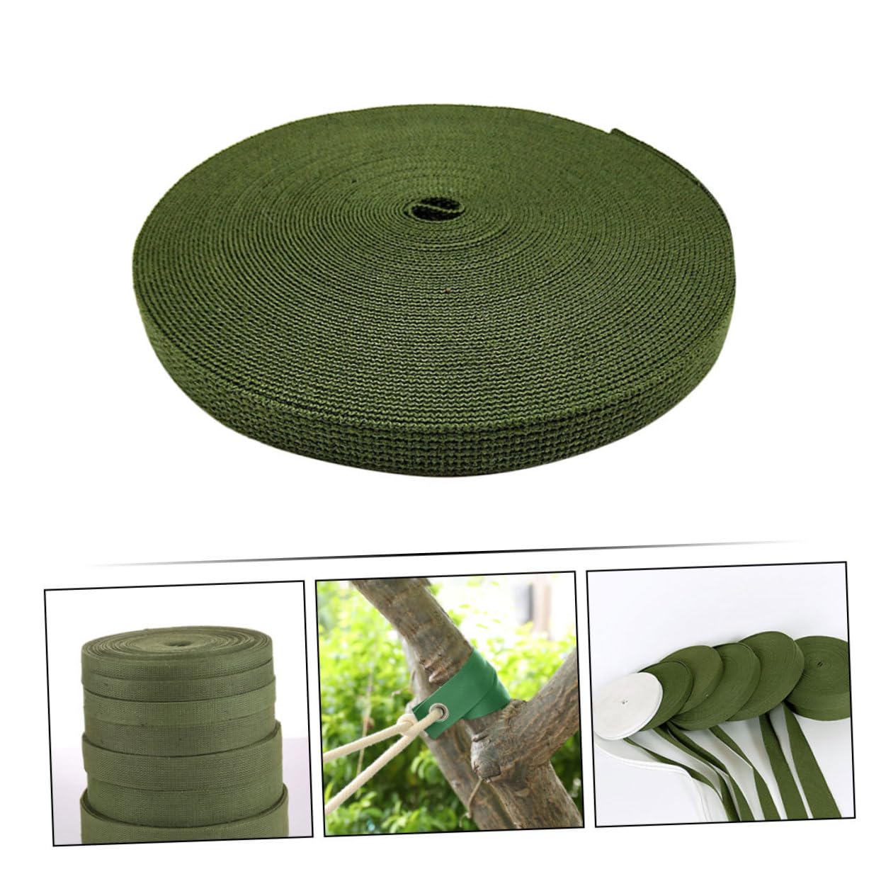 Baumgurt Pflanzenbinder Aus Segeltuch Grün 3cm Breit 2mm Stark 20m Lang Gartenzubehör Baumbefestigung Windschutz Pflanzenschutz