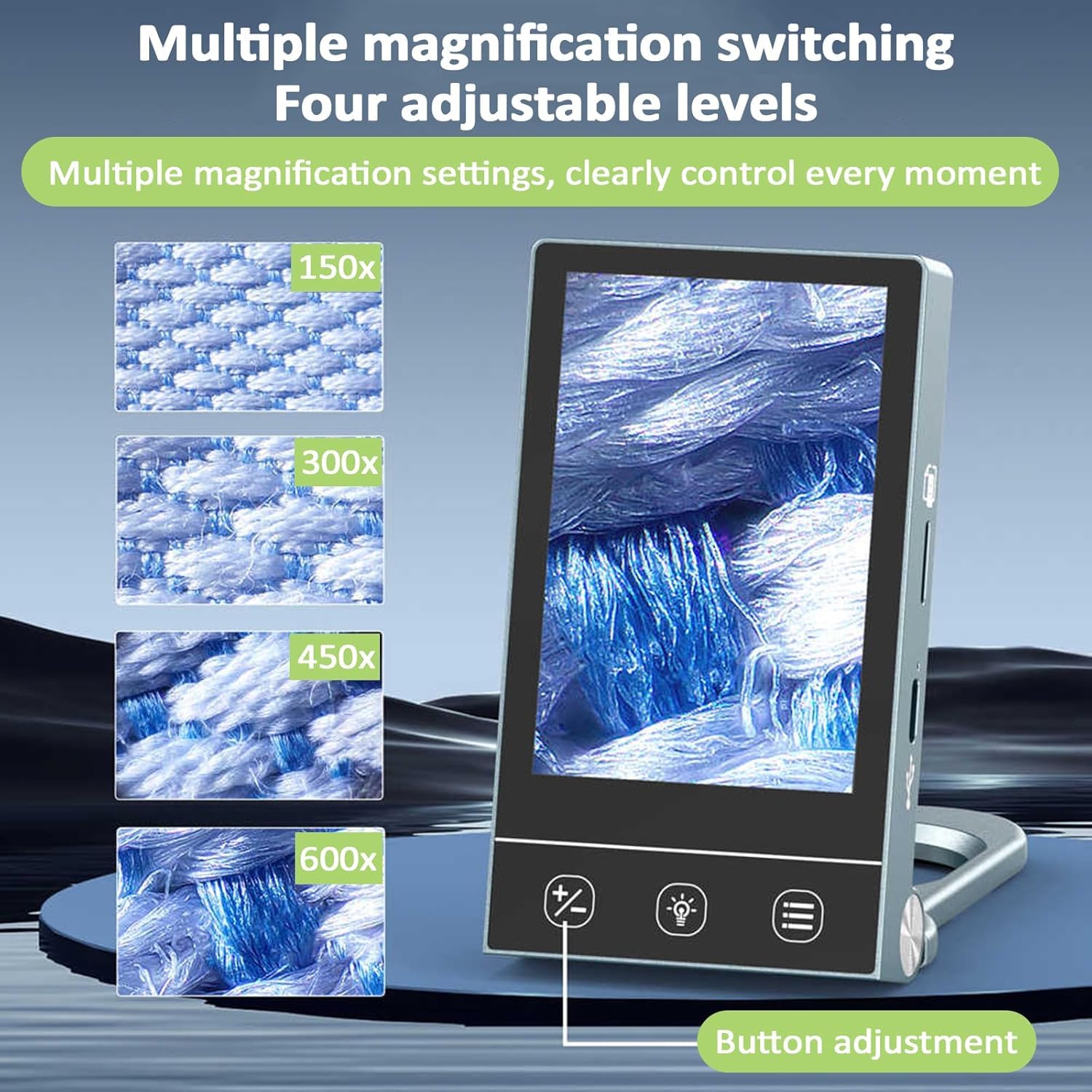 Lupa Electrónica De 600x, Microscopio Óptico Plegable, 4 Niveles De Aumento, Cámara De 4 Megapíxeles, Tarjeta De hasta 64 GB, Pantalla Digital HD De 3,5", para Reparación, Inspección E