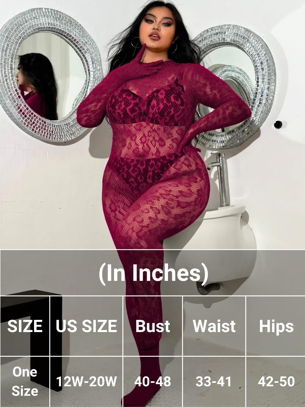 Plus Size Fishnet Bodysuit For Curvy Women, Full Leopard Body Stockings Rave Outfit, Sexy Lace Jumpsuit Festival Club - Image 4