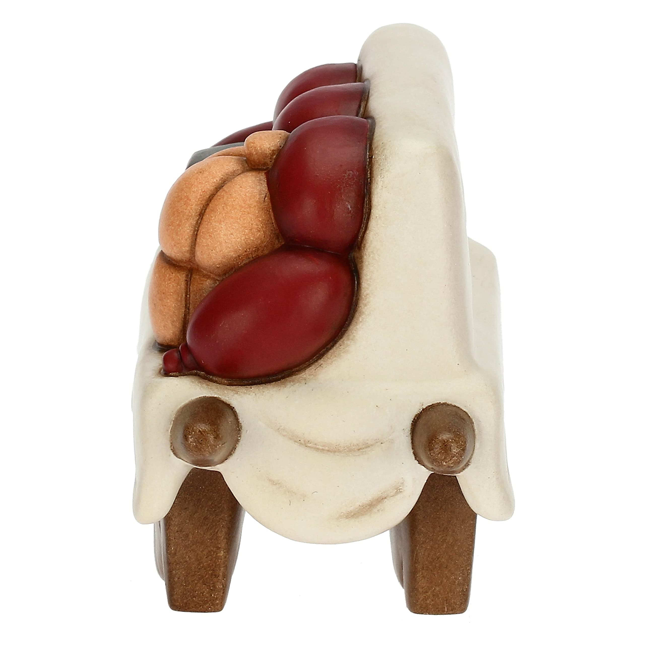 THUN - Presepe 2022 - Statuina Presepe Carretto con Salumi in Ceramica Decorata a Mano - Linea Presepe Classico - 8,5x5x7,3 cm h