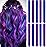 LADYAMZ Colored Purple Hair Extensions 10 PCS, Rainbow Christmas Party Highlights Clip in Synthetic Hair Extension, Colorful Hairpiece for Girl Women Kids Gift Blue Hair Piece(Purple+Blue, 22 In)